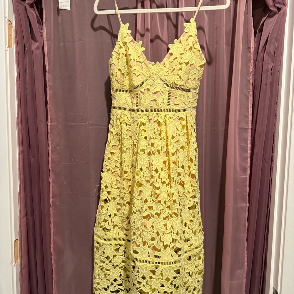 GUESS Lemon Yellow Flower Dress